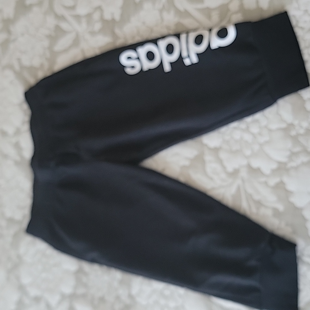 Adidas Women's 1/2 Lenght Black Joggers with White Logo